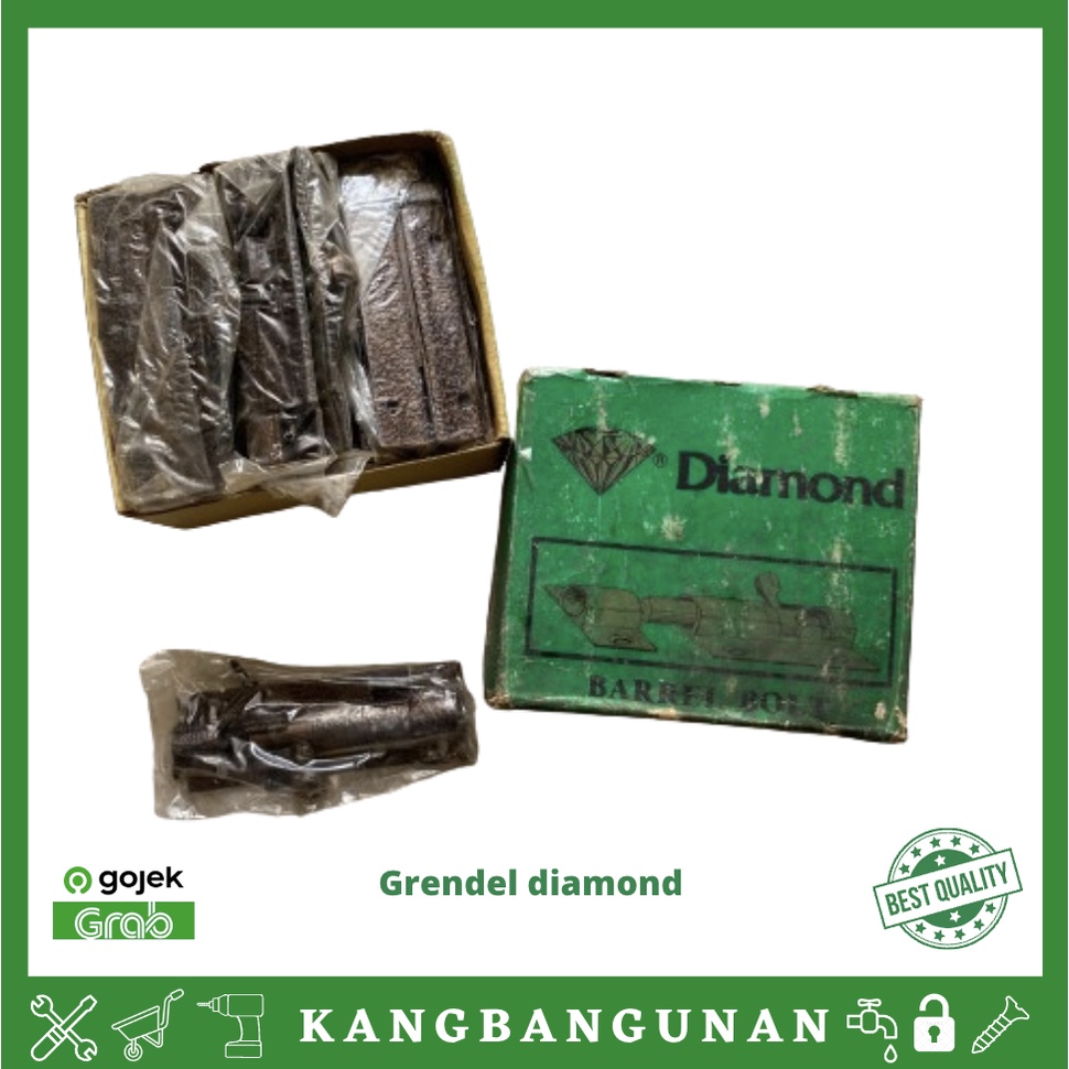 Diamond Grendel Slot Hitam Jendela Pintu 5" Inch Tower Bolts