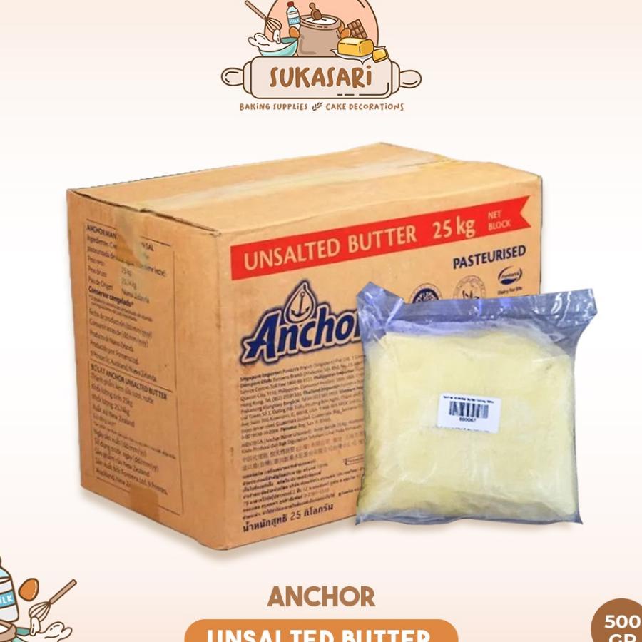 

Sukasari - Anchor Uned Butter 1Kg, 500Gr Repa / Mentega Tawar Kiloan Kemasan Timbangan / Sameday Instant