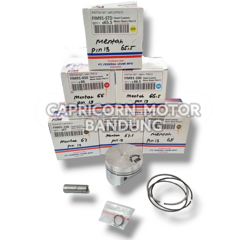 Piston Kit MENTAH CUSTOM 65.5 66 66.5 67 67.5 68 PEN 13 FIM91 FIM IZUMI MENTAHAN