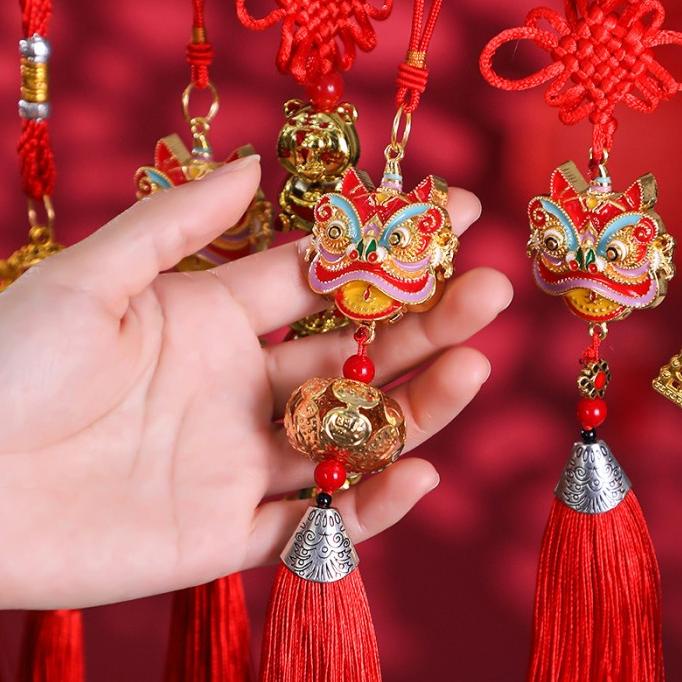 New Sale Gantungan Merah Barongsai Naga Dekor Ornamen Imlek Jimat Lucky Charm Berkualitas