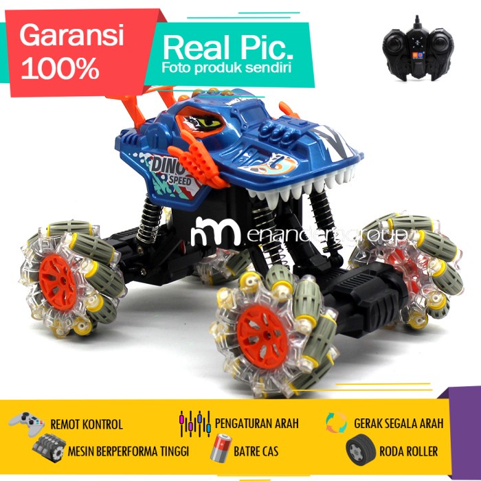 TERLARIS Mainan Mobil Remot Kontrol RC Dinosaurus Offroad Climbing Stunt Dasher