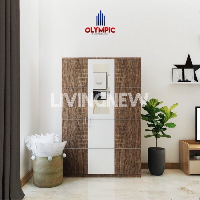 LEMARI PAKAIAN 3 PINTU MINIMALIS OLYMPIC ALPHIN