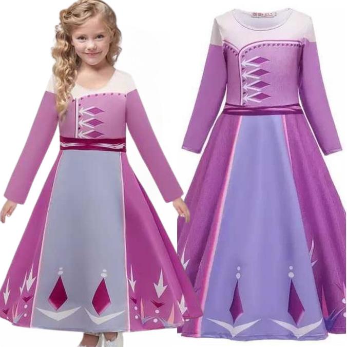 Sale Now Kostum Frozen 2 Elsa Model Bahu Tertutup Baju Frozen 2 Ungu Original