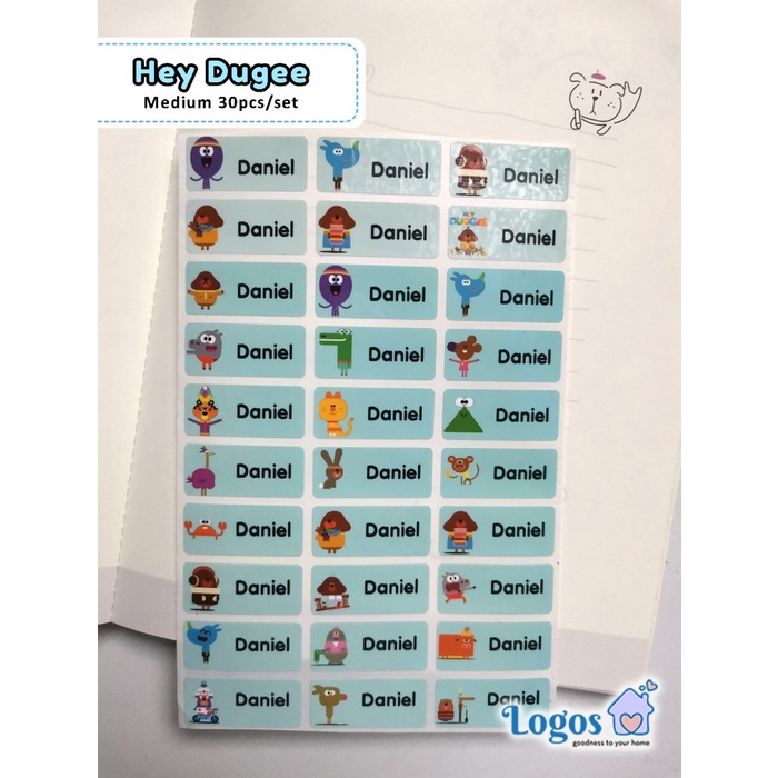 

TERLARIS Hey Dugee MEDIUM Label nama waterproof Name Sticker stiker custom nama