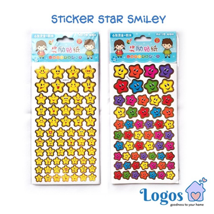 

TERLARIS Stiker Star Smiley Happy Sticker bintang reward anak potty train chart