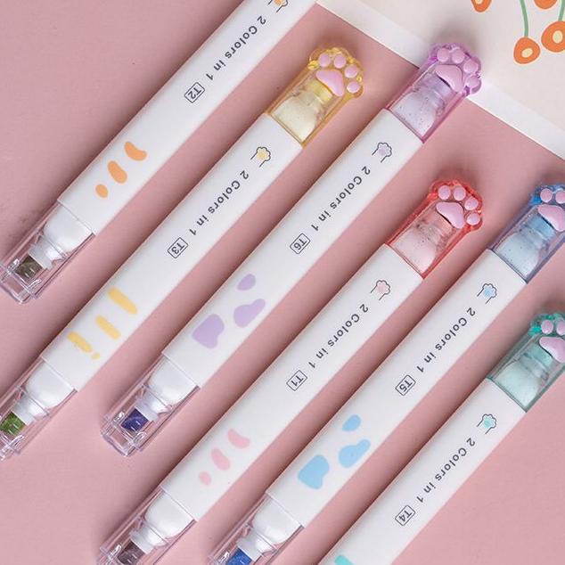 

[Loli] 6Pcs Highlighter Cat'S Paw 12 Colors In 1 Morandi Colour - D0051