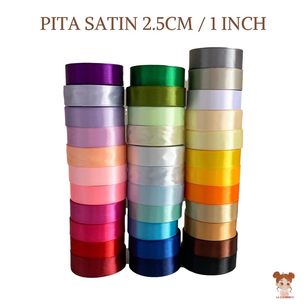 

Ready!!!(COD) pita satin 2.5 cm / 1 inch per roll 20 yard 18,5 meter