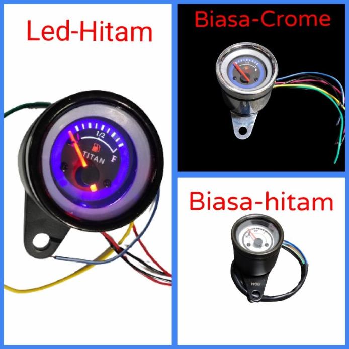 TERMURAH SPEEDOMETER FUEL METER AMPERE BENSIN HITAM VARIASI FUELMETER MURAH