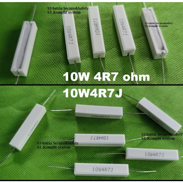 Resistor 10W 4R7 ohm 10W4R7J 10Watt 4R7J 4R7ohm 4,7 4.7 R 4,7ohm 4,7R