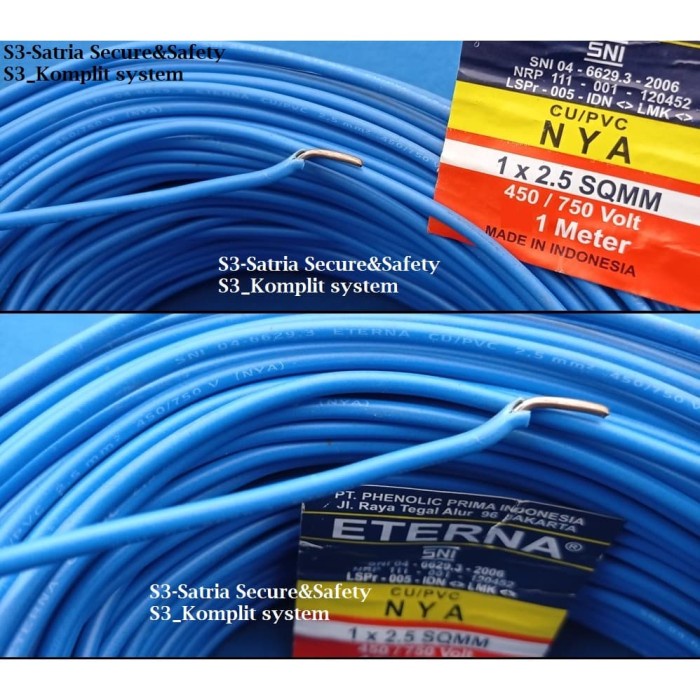Biru Kabel Listrik Tunggal 1 jalur Kabel NYA 2,5 mm ( NYA 1x2.5mm )