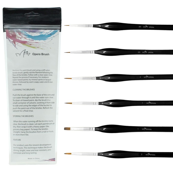 

OPERA MICRO DETAIL PAINT BRUSH SET, 6 TINY PROFESSIONAL BRUSH ORIGINAL TERBARU