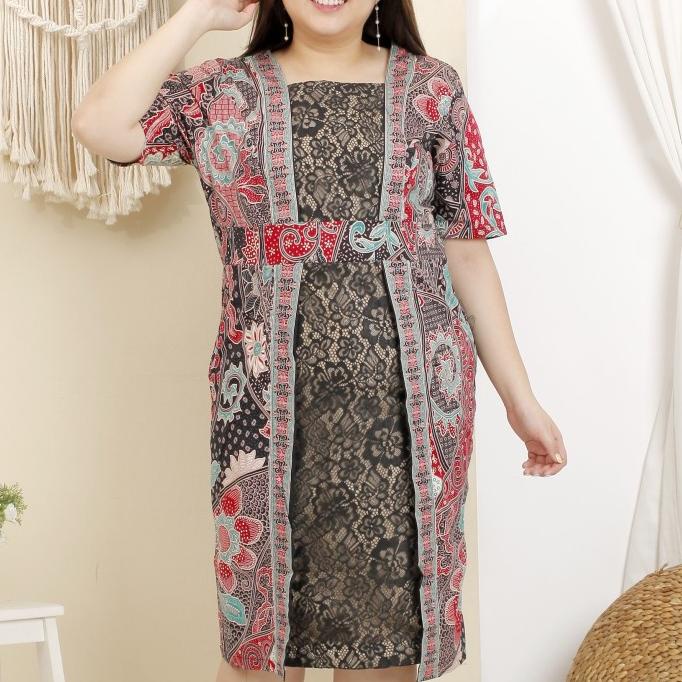 Best Sales Dress Batik Super Jumbo/Dress Batik Xxxl/Baju Natal Imlek/Brokat/533Cd Pengiriman Cepat