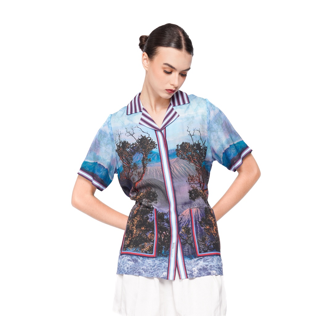 Artkea Bloom Bromo Pocket Bowling Shirt