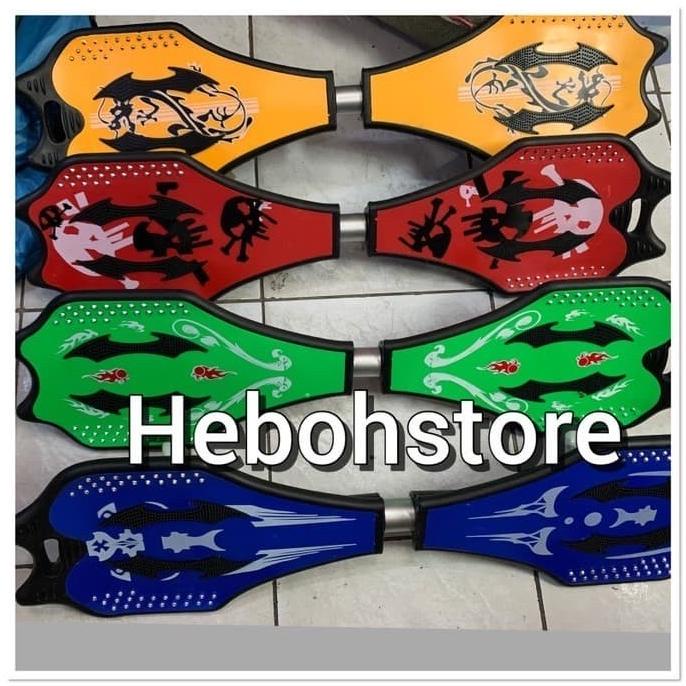 Skateboard waveboard/ snakeboard 2 roda goyang Motif ABSTRAK 2whell
