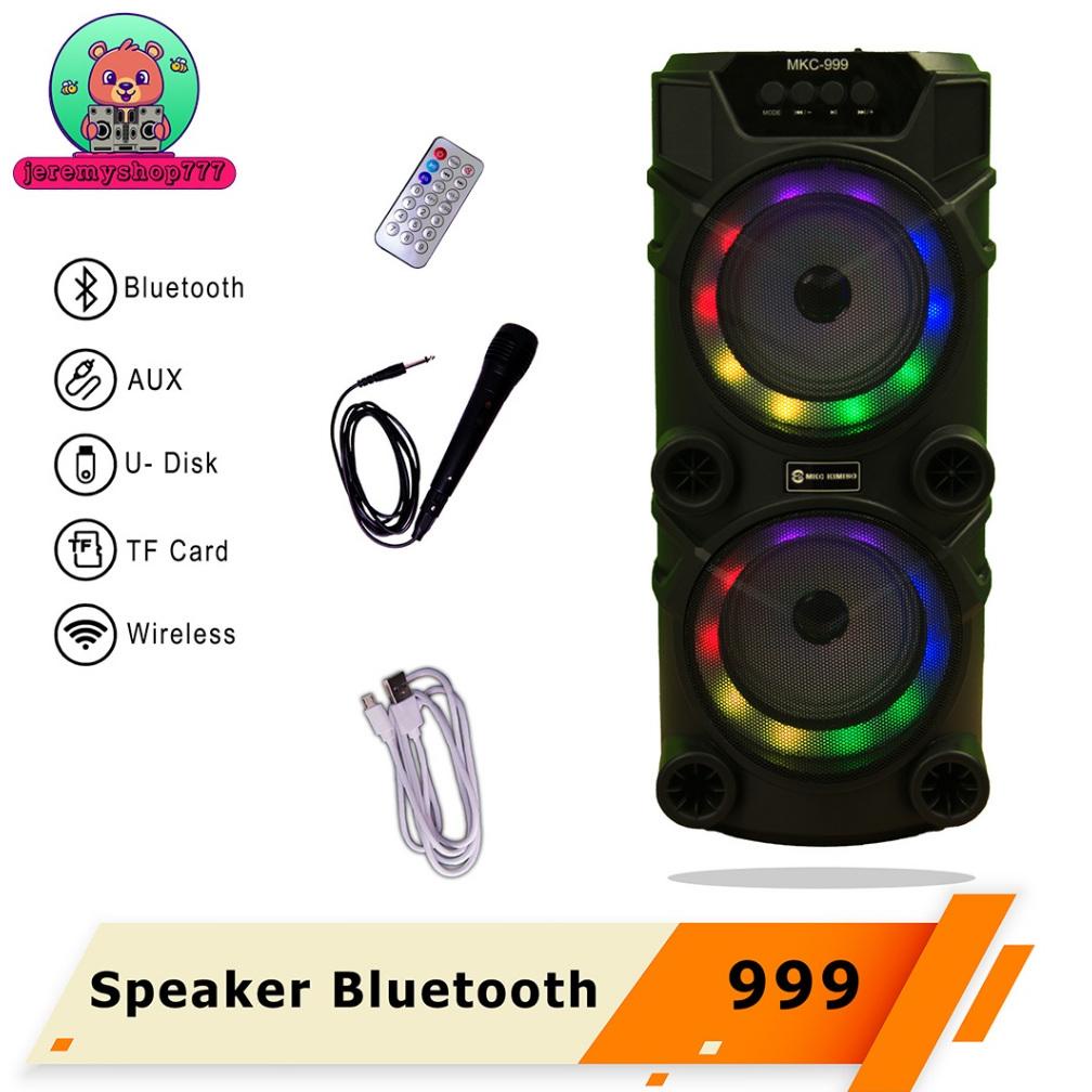 BIG SALE JEREMYSHOP777 - Speaker Bluetooth KIMISO/BRAIN POWER MKC-999 FREE 1 MICROPHONE KABEL LARIS