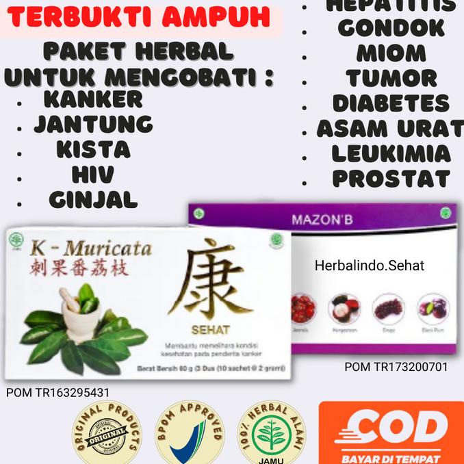 

Obat Herbal MAZON B dan K Muricata Original KANKER USUS