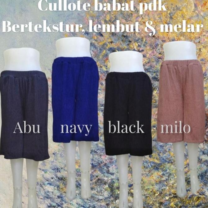 Celana Kulot Wanita Celana Kulot Plisket Pendek 7/8