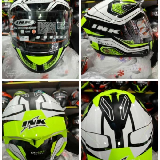 helm ink full face cl max hijau putih hitam orange hijau hitam 16novz3