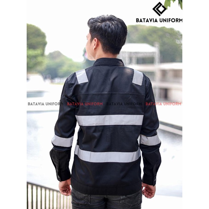 Baju Kemeja Wearpack Seragam Proyek Tambang Safety Pria Lengan Panjang