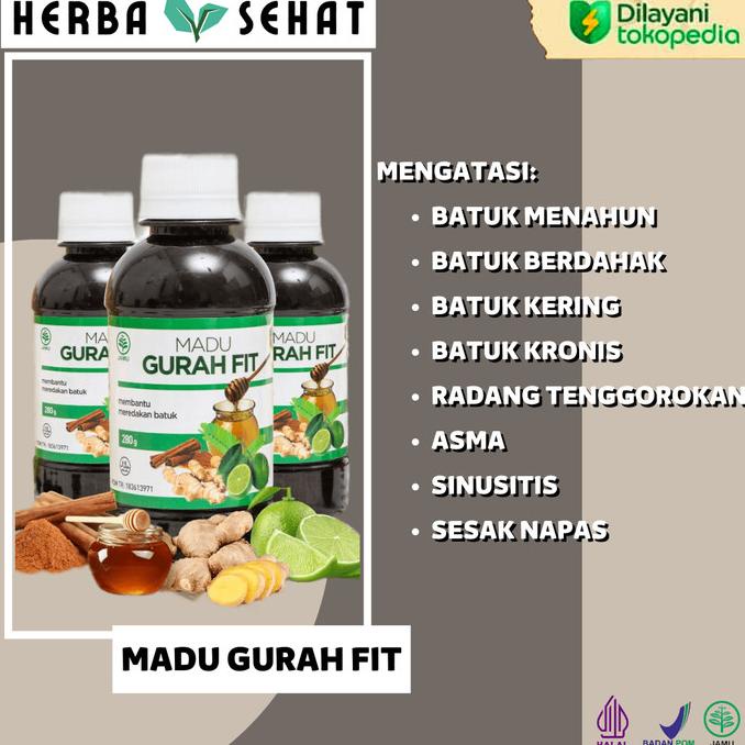 

Madu GURAH FIT Herbal Alami Masalah Pernapasan Sinusitis Asma Batuk