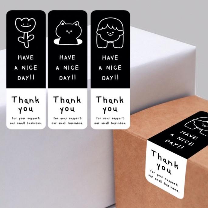 

langsung order saja] Stiker Label Thank You Sticker A Have Nice Day Box Label Isi 90 pcs