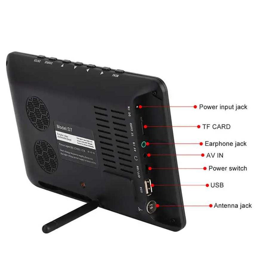 Taffware Portable TV Monitor 7 Inch DVB-T2 - D7