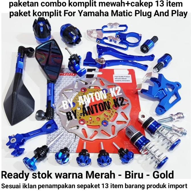 PAKET 13 AKSESORIS VARIASI MOTOR MIO J/MIO GT/MIO SOUL GT/MIO S/MIO M3