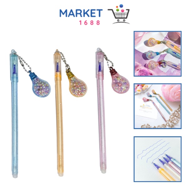 

Market1688 Pena Gantungan Bohlam Lampu Unik Blue Ink Gel Bisa di Hapus bolpen warna pastel glitter cute Bola Salju Warna Warni Alat Tulis Sekolah Kantor Souvenir