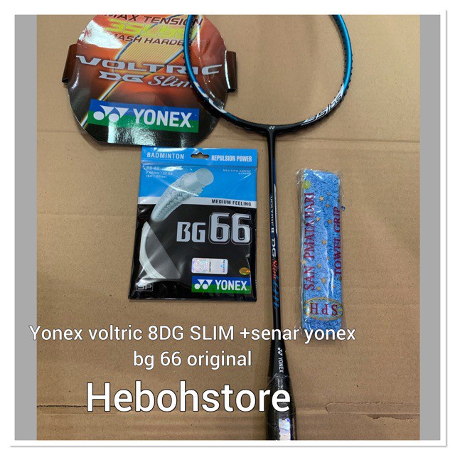 Terlaris Raket Badminton Yonex Voltric 8 Dg Slim + Senar Yonex Bg 66 Original Gratis Ongkir