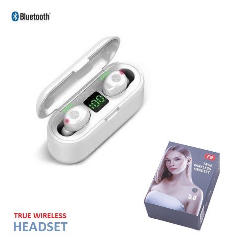 Silahkan Order] Headset Bluetooth With Power Box F9 - True Wireless Headset