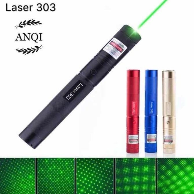 >>>>>] Laser Pointer Hijau / 303 Green Laser Pointer / Rechargeable Hitam 303