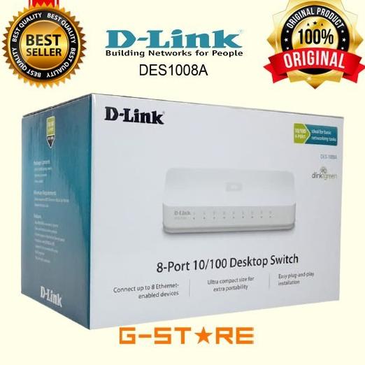 Switch Hub Murah Dlink Switch 8 Port Des 1008A Plastik + Free Ongkir