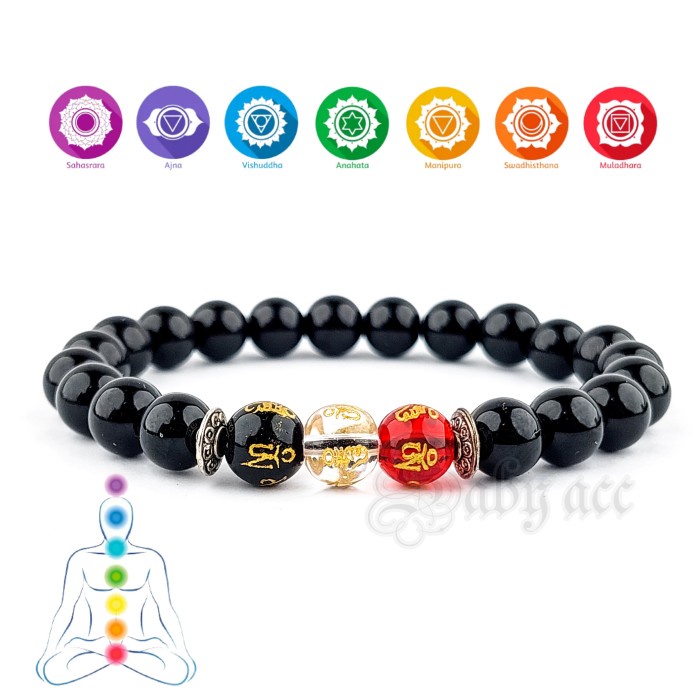 Gelang - Gelang 3 Chakra Feng Shui Penarik Rezeki Pria Wanita Energi Alam