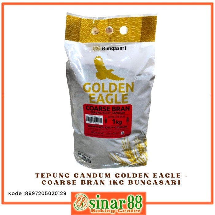 

Ready oke] TEPUNG GANDUM GOLDEN EAGLE - COARSE BRAN 1KG BUNGASARI