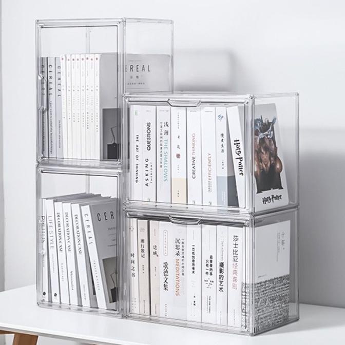Books Meja Container Box Organiser Acrylic Transparent