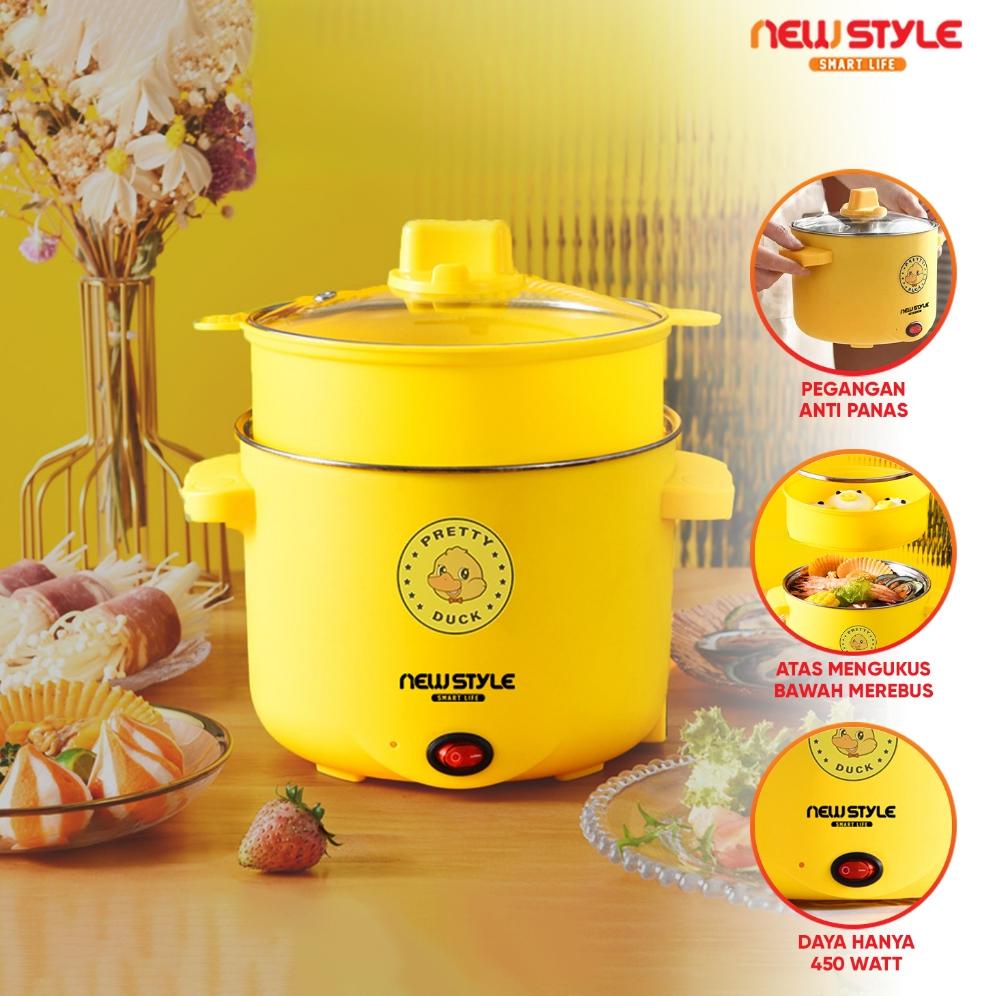 Newstyle Panci Listrik Serbaguna Y07 Elektrik Cooker Multifungsi Panci Kukus Elektrik