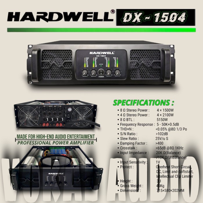 Power Amplifier 4 Channel Hardwell Dx 1504 Original