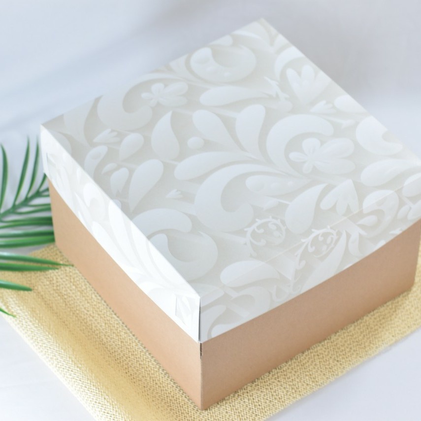 

5 pcs dus kue box cake kardus cream flower size 25 x 25 x 18 cm