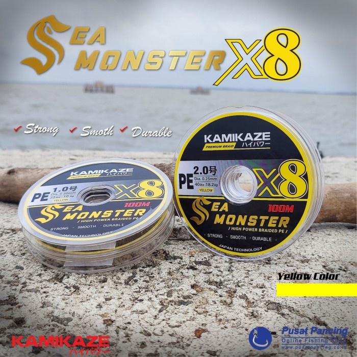 Trendi Braid Kamikaze Sea Monster X8 Ylw 100M - Pe : 3 Limited
