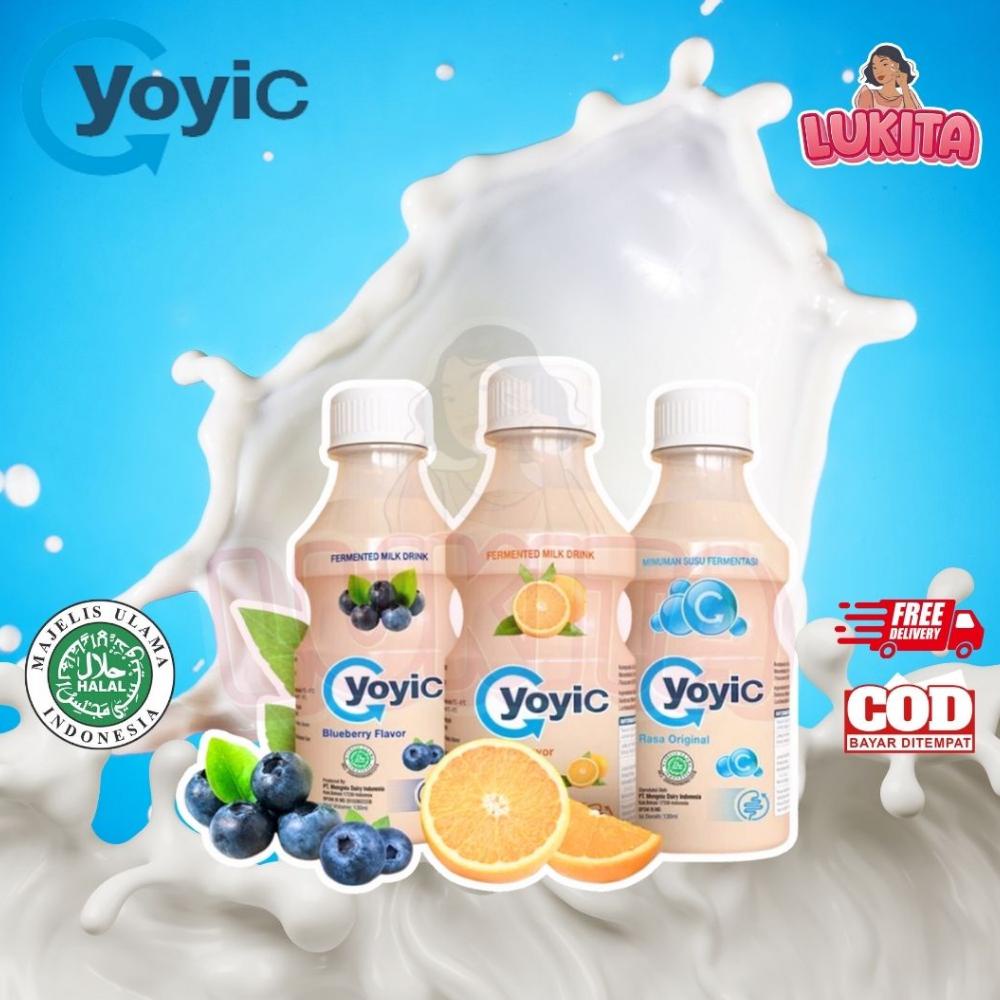 

Ready 12 BOTOL YOYIC MINUMAN SUSU FERMENTASI PROMO 1 LUSIN Yogurt Original Jeruk Blueberry 130ml enak