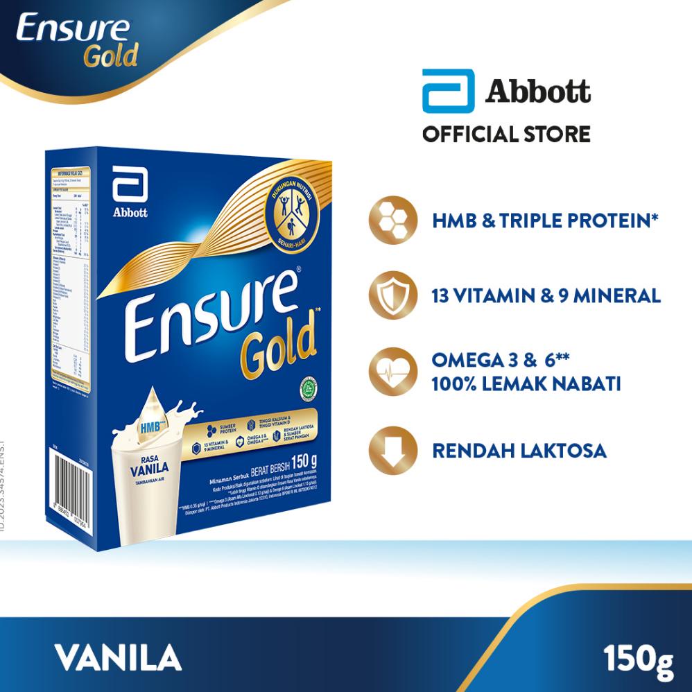 

Ready Ensure Gold HMB Vanila 150 g - Nutrisi Dewasa Rendah Laktosa