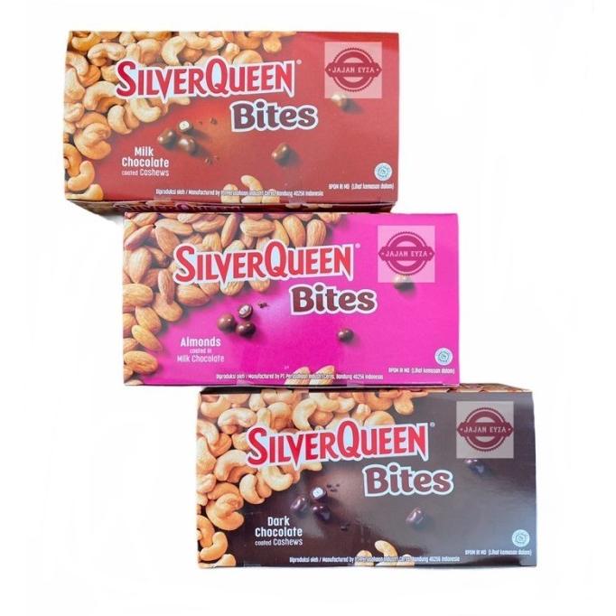 

SILVERQUEEN BITES BOX COKLAT isi 12 x 30 gram Mede/ Almond/ Dark Choco