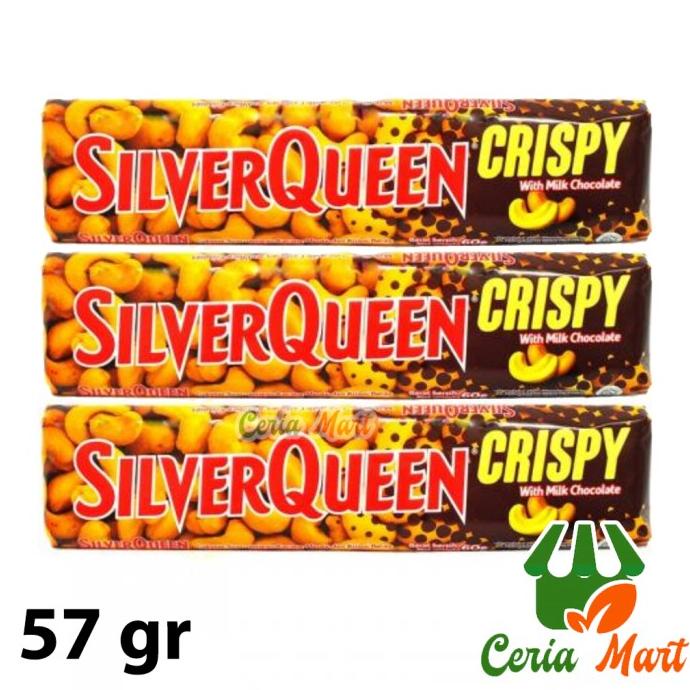 

Coklat SilverQueen Crispy 57 gr Cashew Nut Cokelat Krispi Kacang Mede