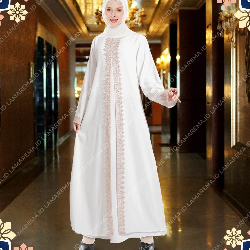 Baju Gas Abaya Putih Wanita Ern Mewah Dan Elegan Terbaru | Abaya Turkey Turki Warna Putih Simple Dan