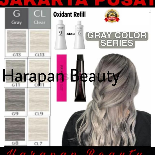 pewarna rambut hair color shiseido gray dan clear siap proses