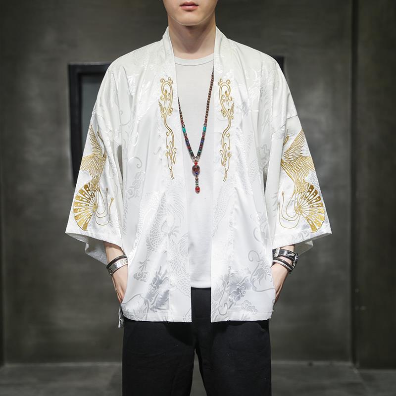 Jubah Sutra Es Pria, Hanfu Gaya Kuno Sulaman Es Pakaian Kuno Laki-laki