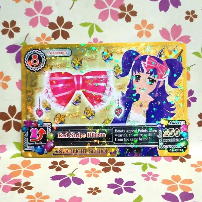 accessory red stripe ribbon hikari cp 03-CP01 aikatsu versi 3