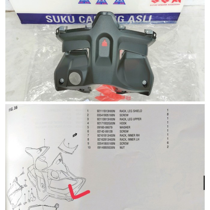 rack leg Shield cover kantong kunci kontak skywave SGP