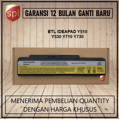 Baterai Lenovo Y510 Y530 Y630 Y710