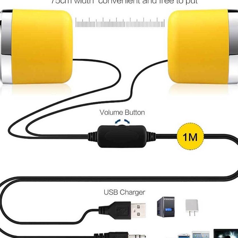 Speaker Aktif Stereo Pc Komputer Laptop Tv Smartphone Notebook 3.5Mm Ja Usb Power Hp Multimedia Dual